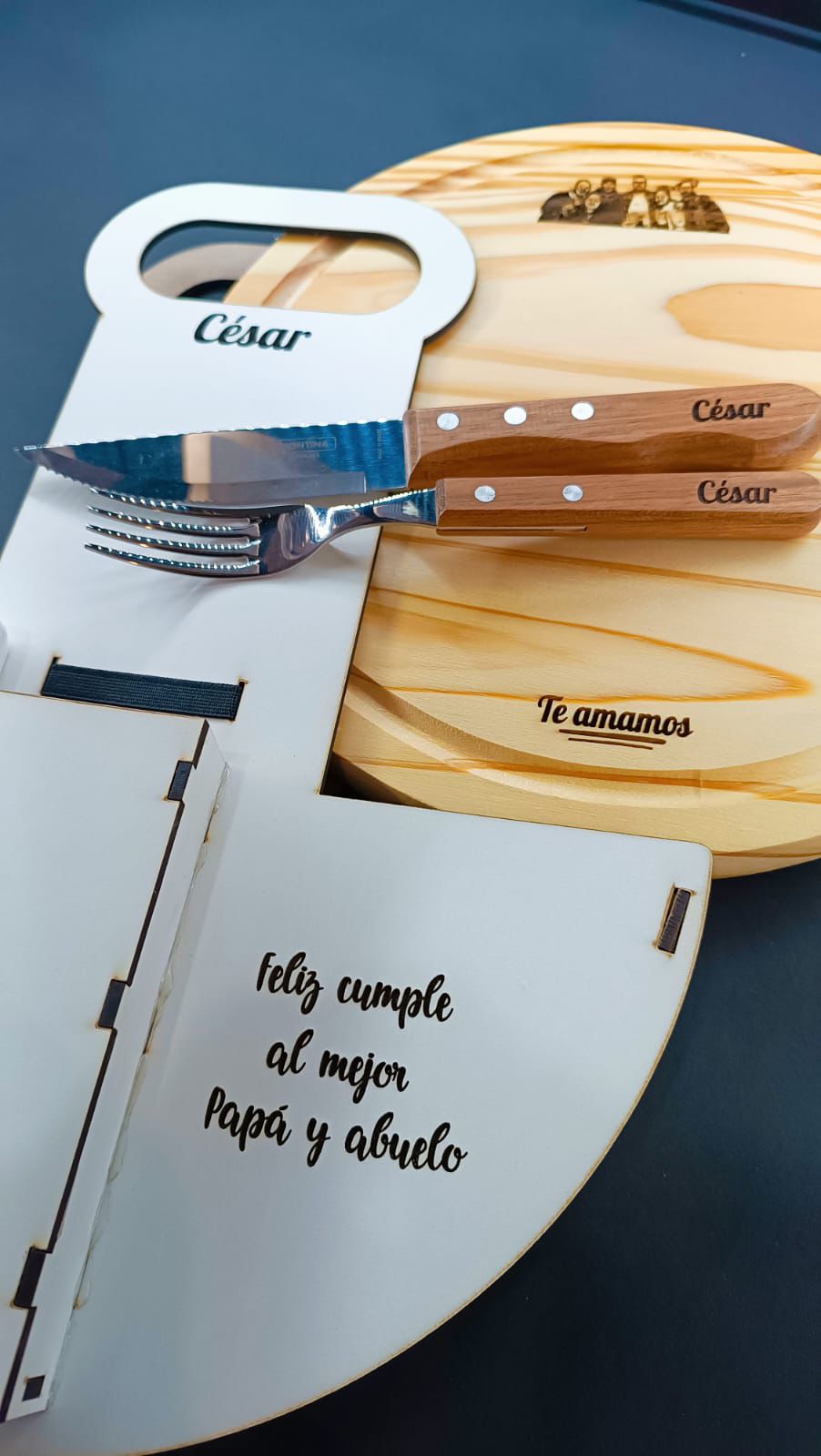 Set Asado Tabla Redonda Personalizado Mejor Regalo - Imprenta Bascans - Impresión de Calidad a Medida desde 1952