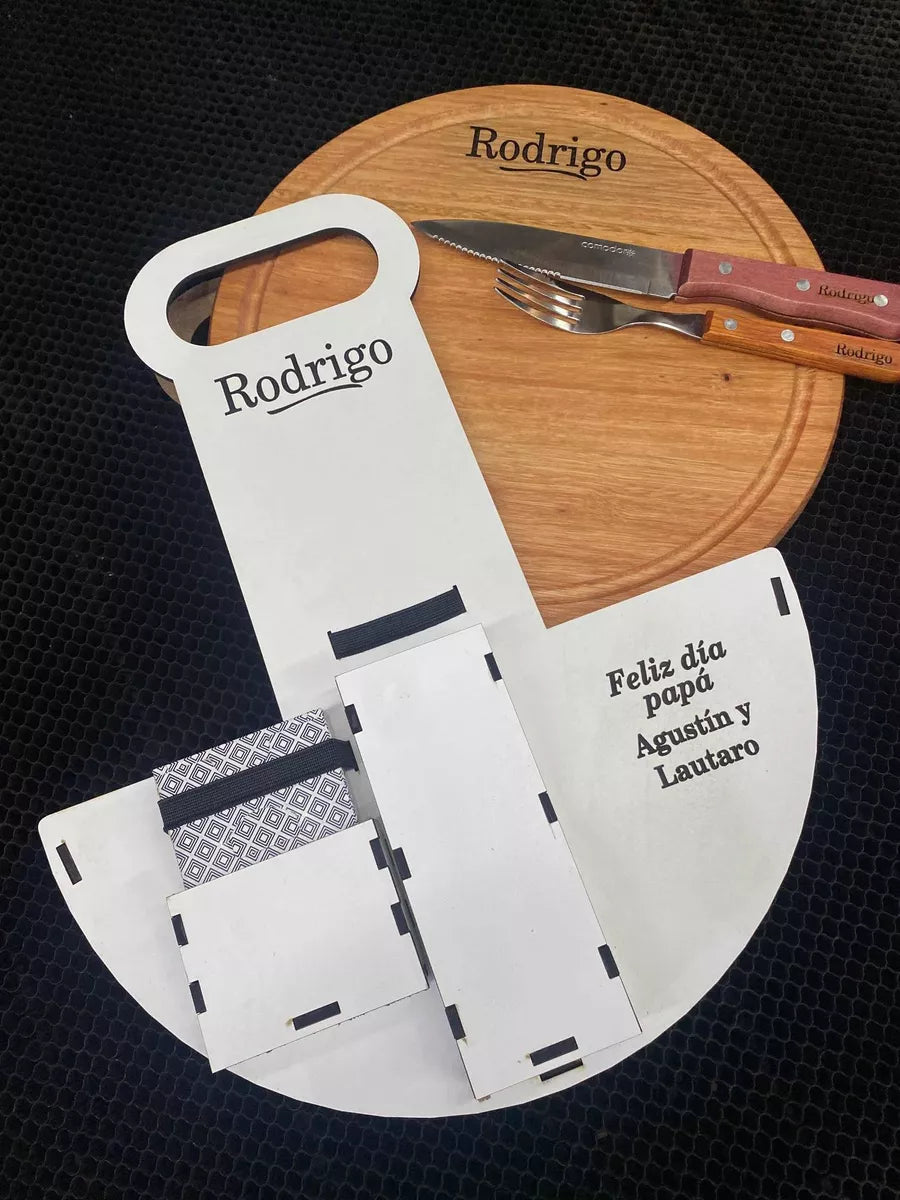 Set Asado Tabla Redonda Personalizado Mejor Regalo - Imprenta Bascans