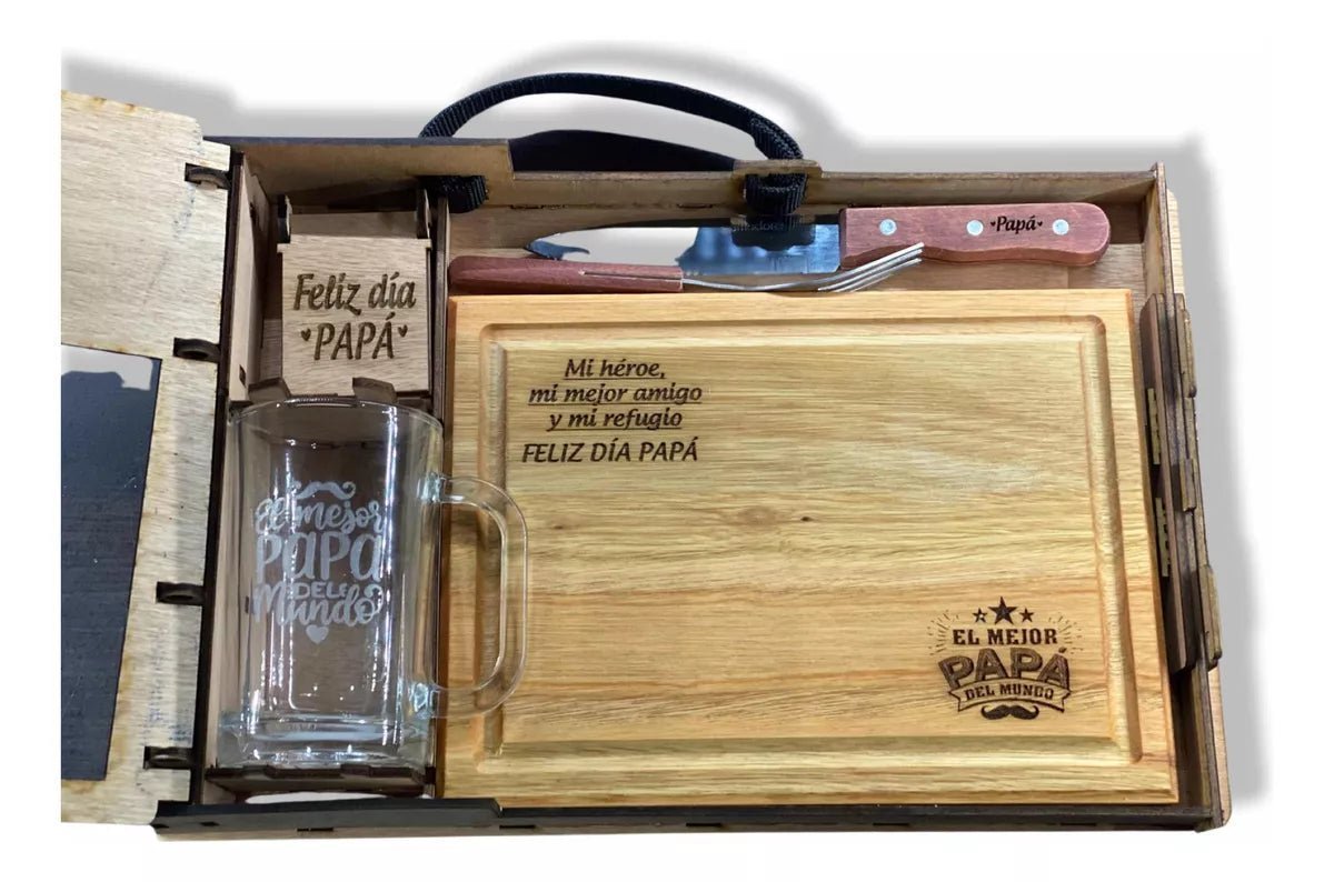 Set Parrillero Jarra Cervecera Grabado Personalizado Regalo - Imprenta Bascans - Impresión de Calidad a Medida desde 1952