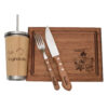 set emperador tabla cuchillo y vaso 450ml
